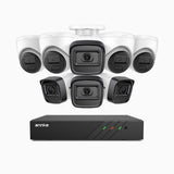 H300 - 3MP 8 Kanal PoE Überwachungskamera-Set mit 4 Bullet Kameras & 4 Turm Kameras, EXIR 2.0 Nachtsicht, Bewegungserkennung, H.265+, IP67 Wetterfest