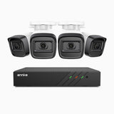H300 - 3MP 8 Kanal PoE Überwachungskamera-Set mit 4 Kameras,EXIR 2.0 Nachtsicht, Bewegungserkennung, H.265+, IP67 Wetterfest