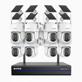 WBS400 - 4MP 8-Kanal Funk Überwachungssystem Set mit 8 Kameras, Dualband-WLAN, Bewegungserkennung, Zwei-Wege-Audio, 9000 mAh Akku & Solarstromversorgung, 270° Pan & 90° Tilt, lauter Alarm & bis zu 256 GB lokaler Speicher, kompatibel mit Alexa