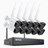 WS800 - 8MP Ultra HD 16-Kanal Funk Überwachungssystem Set mit 10 Kameras, 2,4/5,8 GHz Dual-Band WiFi Pro, Menschenerkennung, Zwei-Wege-Audio, Nachtsicht, kompatibel mit Alexa