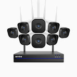 WS800 - 8MP Ultra HD 16-Kanal Funk Überwachungssystem Set mit 8 Kameras, 2,4/5,8 GHz Dual-Band WiFi Pro, Menschenerkennung, Zwei-Wege-Audio, Nachtsicht, kompatibel mit Alexa