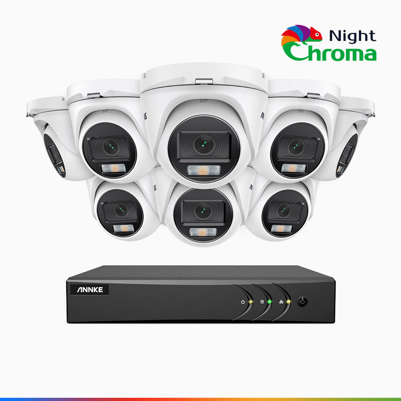 NightChroma<sup>TM</sup> NAK200 - 16-Kanal 1080P Full Color Nachtsicht Überwachungskamera-System mit 8 Kameras – Kostengünstiges 24/7 Überwachungssystem für Ihr zu Hause & Geschäft