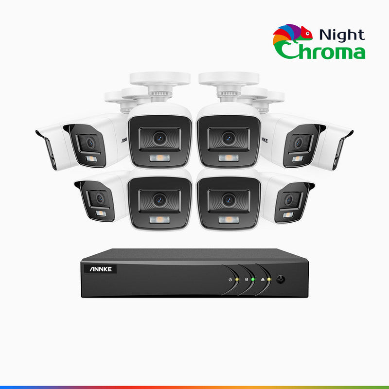 NightChroma<sup>TM</sup> NAK200 - 16-Kanal 1080P Full Color Nachtsicht Überwachungskamera-System mit 10 Kameras – Kostengünstiges 24/7 Überwachungssystem für Ihr zu Hause & Geschäft