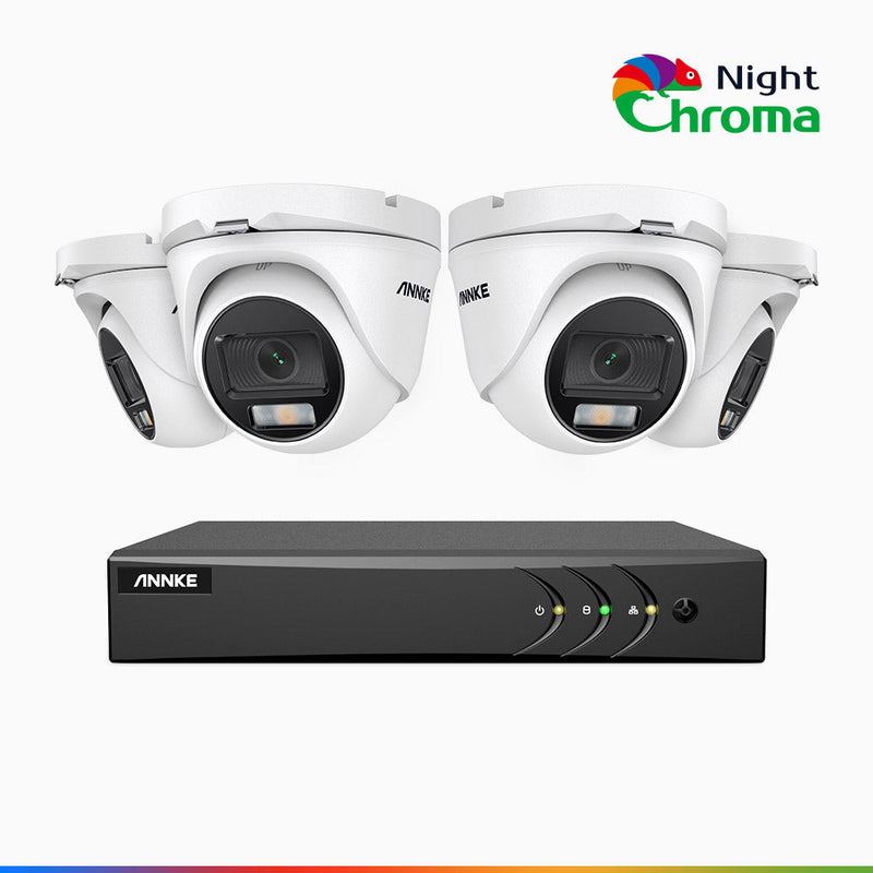 NightChroma<sup>TM</sup> NAK200 - 8-Kanal 1080P Full Color Nachtsicht Überwachungskamera-System mit 4 Kameras – Kostengünstiges 24/7 Überwachungssystem für Ihr zu Hause & Geschäft