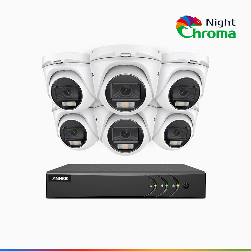 NightChroma<sup>TM</sup> NAK200 - 8-Kanal 1080P Full Color Nachtsicht Überwachungskamera-System mit 6 Kameras – Kostengünstiges 24/7 Überwachungssystem für Ihr zu Hause & Geschäft