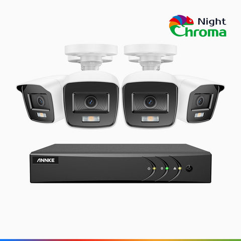 NightChroma<sup>TM</sup> NAK200 - 8-Kanal 1080P Full Color Nachtsicht Überwachungskamera-System mit 4 Kameras – Kostengünstiges 24/7 Überwachungssystem für Ihr zu Hause & Geschäft