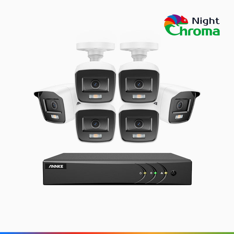 NightChroma<sup>TM</sup> NAK200 - 8-Kanal 1080P Full Color Nachtsicht Überwachungskamera-System mit 6 Kameras – Kostengünstiges 24/7 Überwachungssystem für Ihr zu Hause & Geschäft