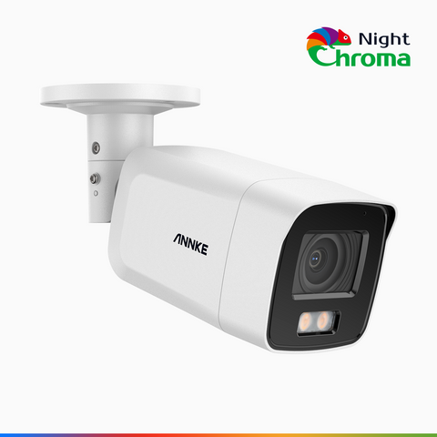 NightChroma<sup>TM</sup> NC800 - 4K PoE Überwachungskamera aussen, Farbnachtsicht, f/1.0 Superblende, 0,0005 lx, Eingebautes Mikrofon, Personen- und Fahrzeugerkennung, Intelligente Verhaltensanalyse, funktioniert mit Alexa