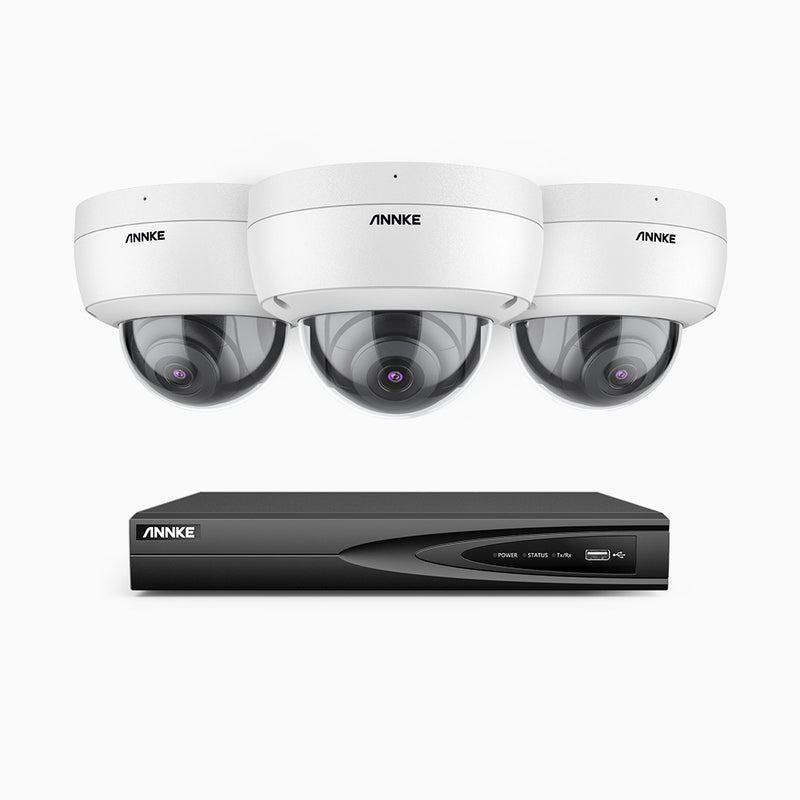 H500 - 5MP 4 Kanal PoE Überwachungskamera-Set mit 3 Kameras, EXIR Nachtsicht 2.0, Eingebautes Mikrofon, Unterstützt RTSP und ONVIF, funktioniert mit Alexa, IP67
