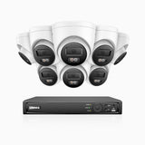 H1200 - 4K 12MP 8 Kanal PoE Überwachungskamera-Set mit 8 Kameras, Farbe & IR Nachtsicht, Erkennung von Menschen & Fahrzeugen, H.265+, Eingebautes Mikrofon, Max. 512 GB lokaler Speicher, IP67