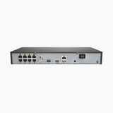 4K 16 Kanal PoE Netzwerkvideorecorder (NVR), H.265+, 2 SATA Anschlüsse für 8 TB Festplatten, unterstützt RTSP und ONVIF, funktioniert mit Alexa