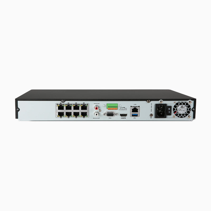 ANP800 - 4K 8-Kanal H.265+ PoE NVR, max. 160 Mbit/s ausgehende Bandbreite, 2-Kanal 4K Decodierung, unterstützt IPC mit Mensch & Fahrzeug, Perimetererkennung, 2 Festplatteneinschübe